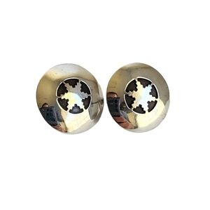 Vintage Native American Earrings Sterling Silver Round Star Western Signed B